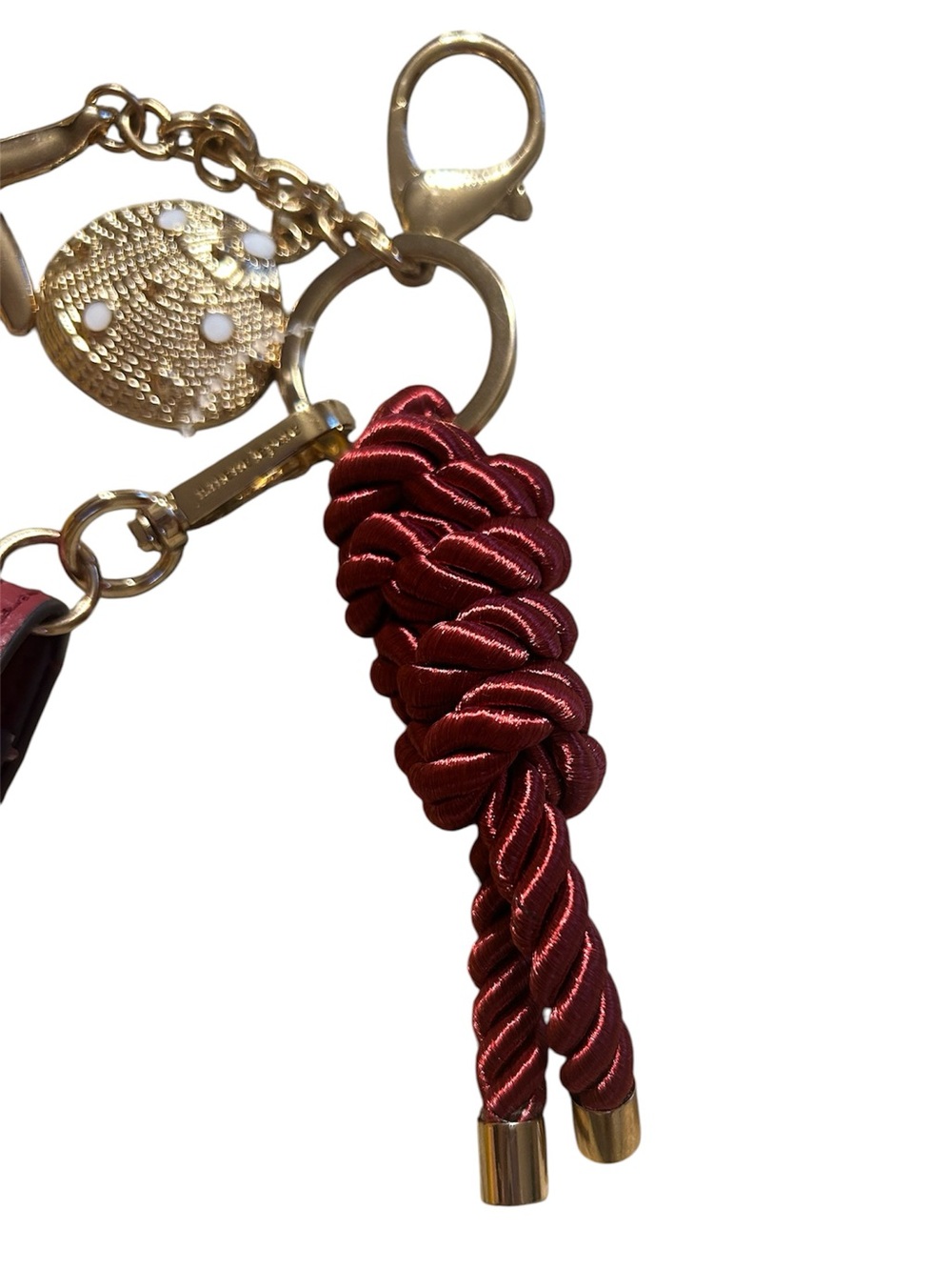 Nanette Lepore Red Pebbled Faux Leather Card Pouch with Keychain & Charms - Picture 5 of 8